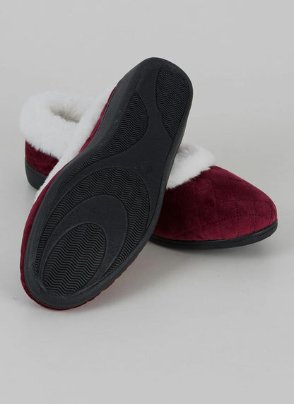  Comfy Faux Fur Lined Quilted Full Slippers