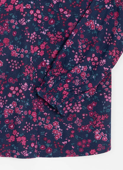  Ditsy Floral Print Jersey Blouse