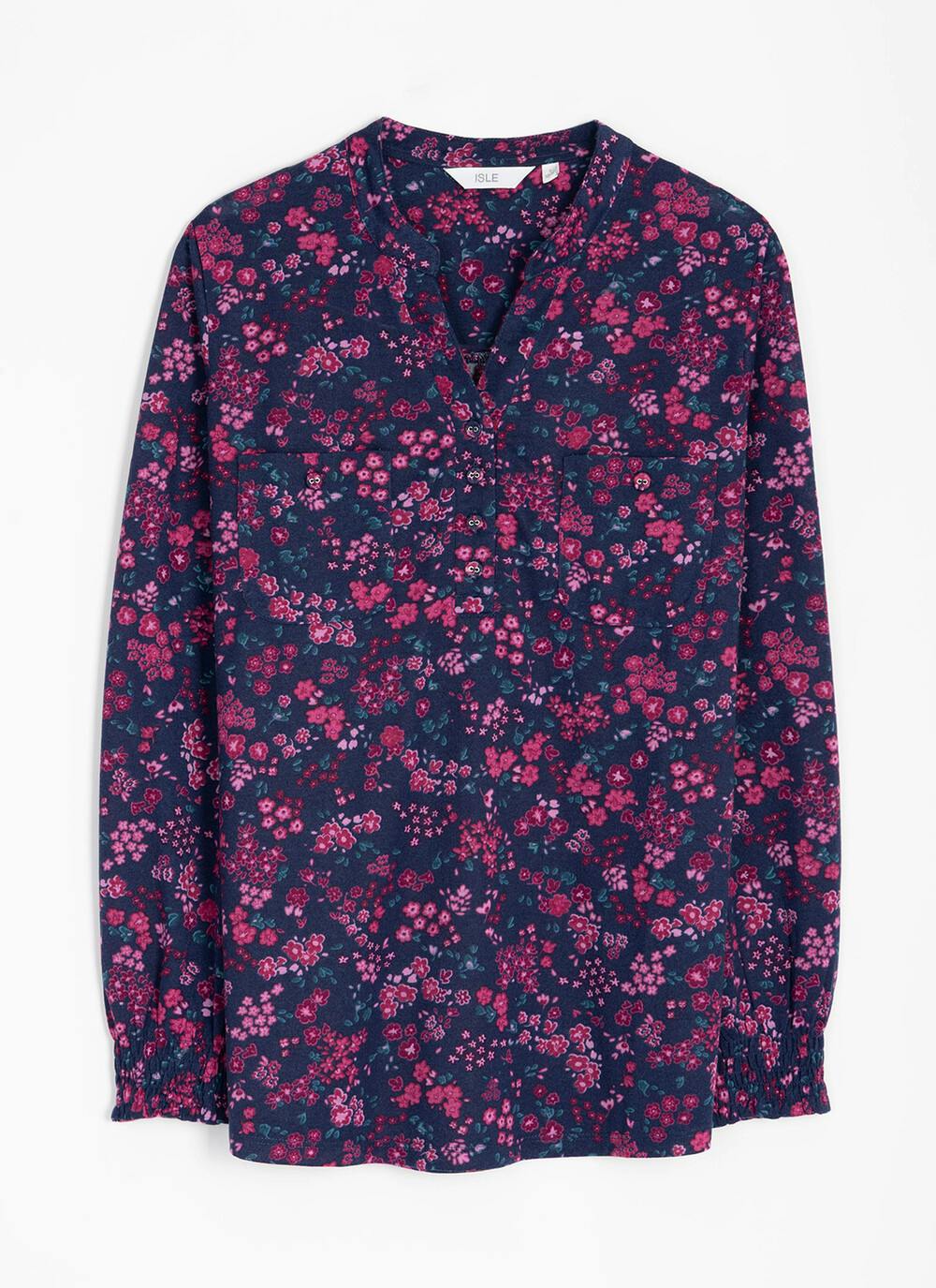  Ditsy Floral Print Jersey Blouse
