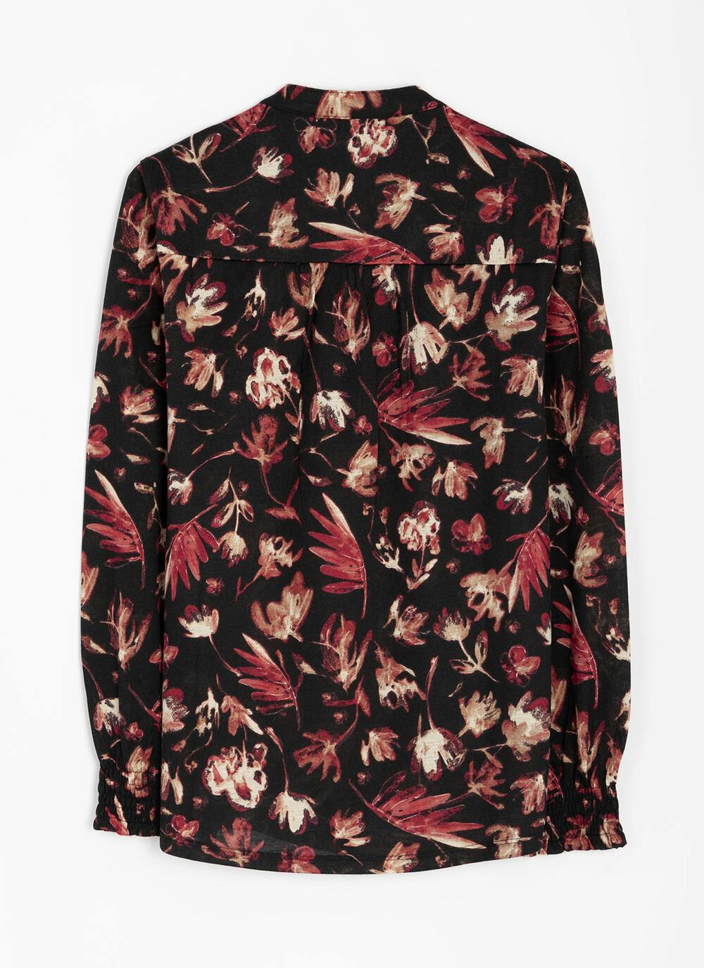  Floral Print Jersey Blouse