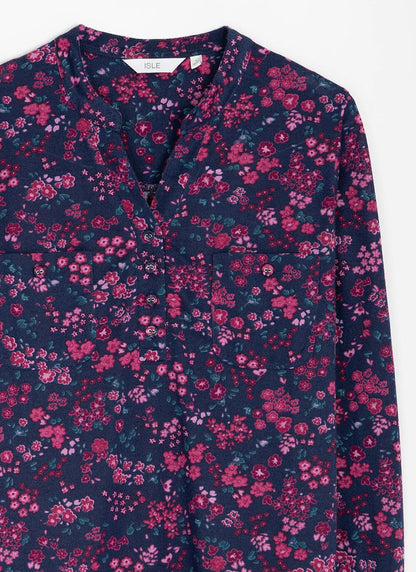  Ditsy Floral Print Jersey Blouse