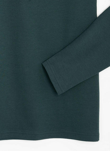  Pure Cotton Roll Neck Long Sleeve Top