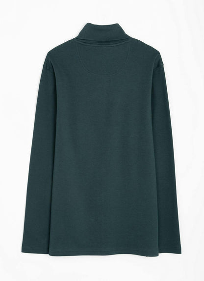  Pure Cotton Roll Neck Long Sleeve Top