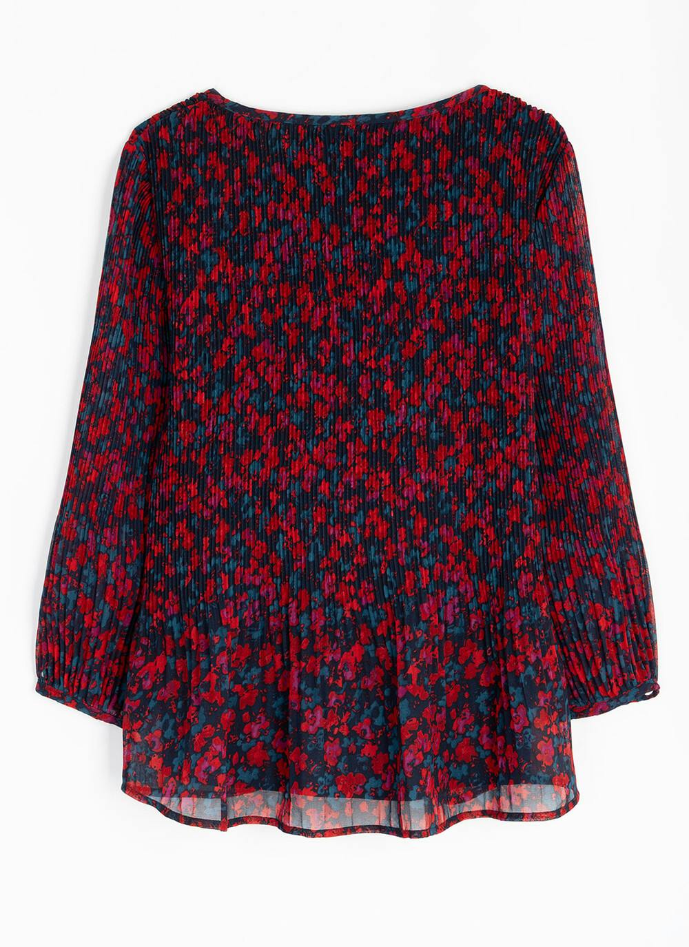  Pleated Ditsy Floral Top