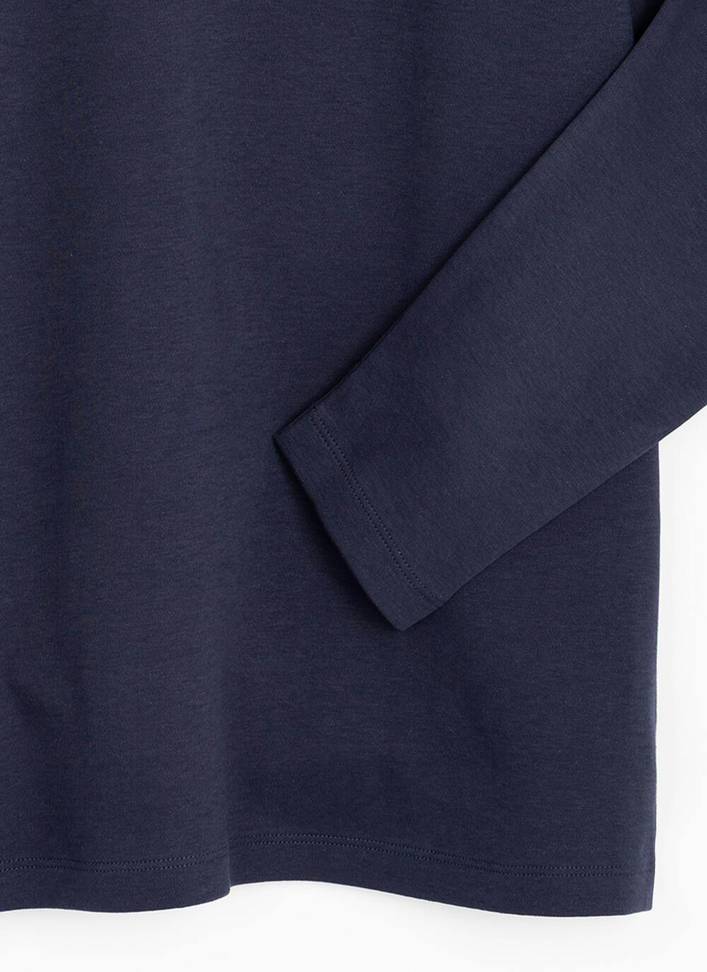  Pure Cotton Crew Neck Long Sleeve Top