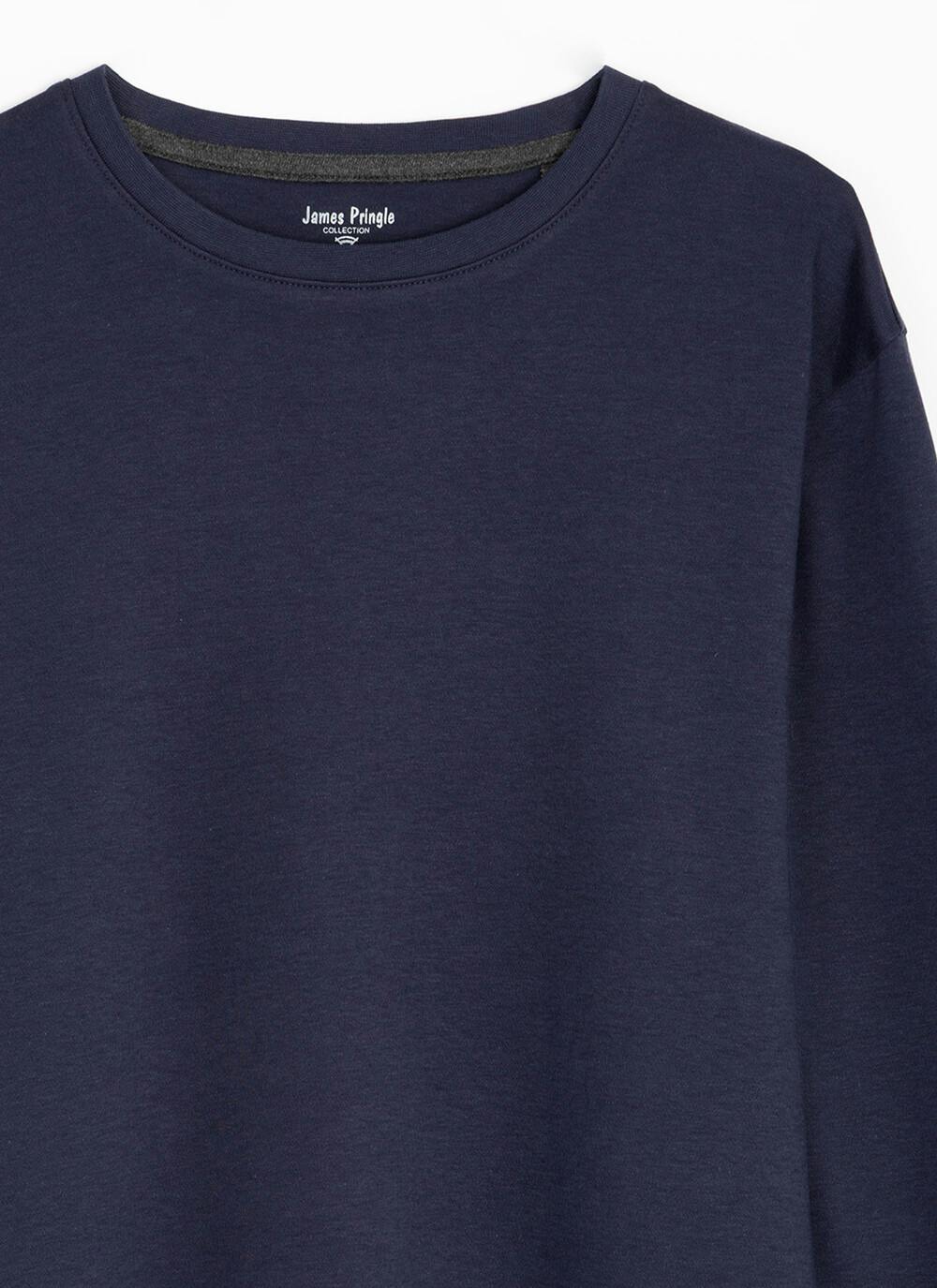  Pure Cotton Crew Neck Long Sleeve Top