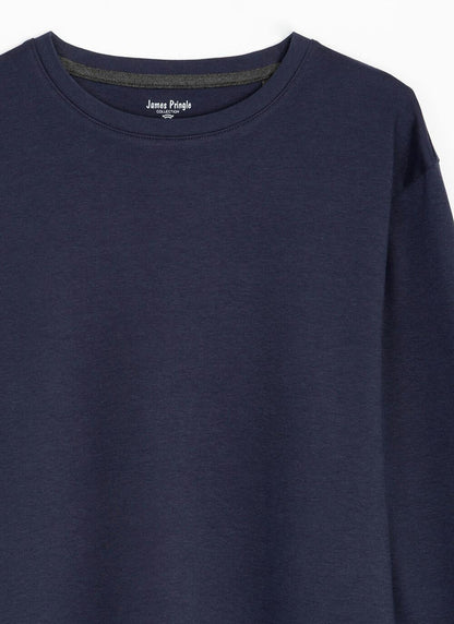  Pure Cotton Crew Neck Long Sleeve Top