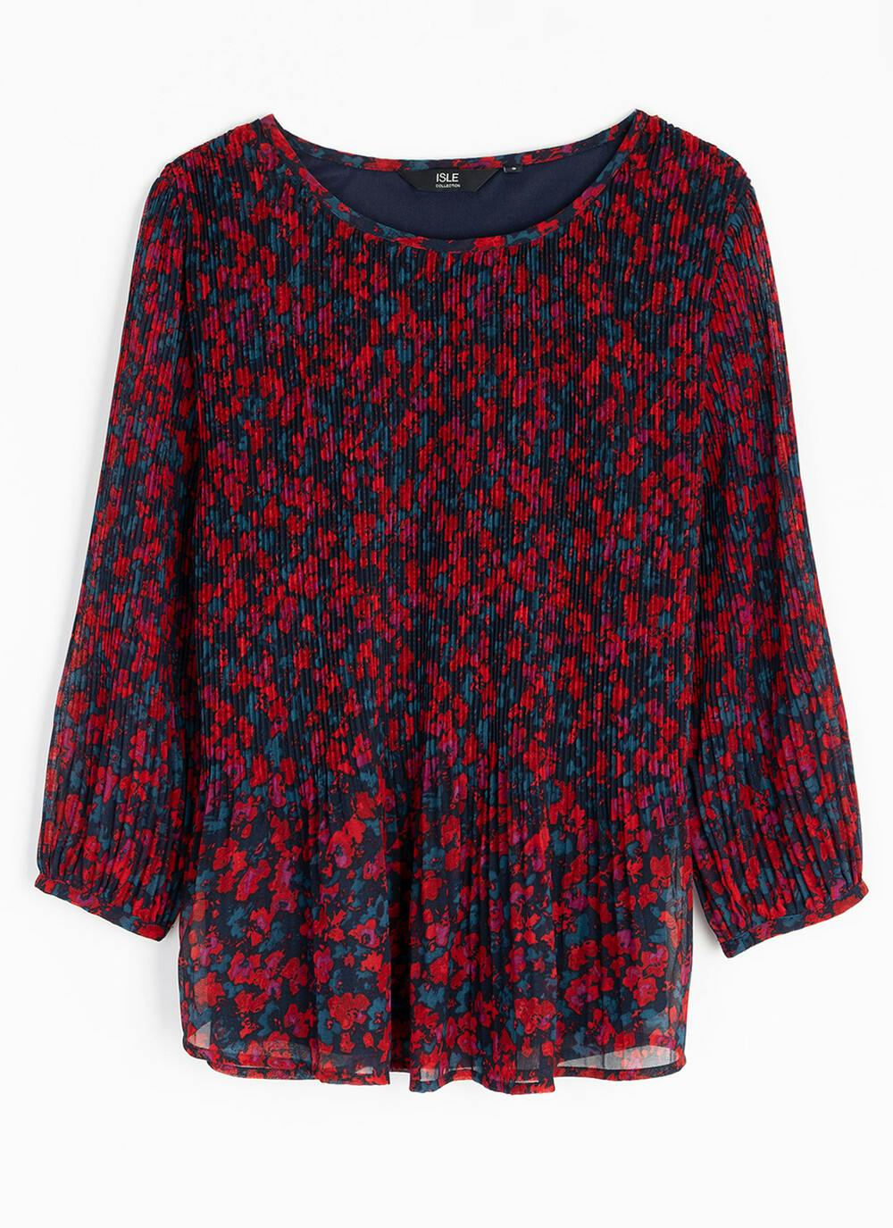  Pleated Ditsy Floral Top