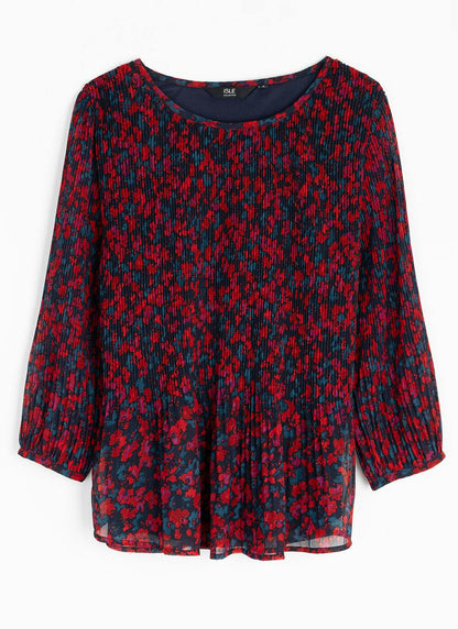  Pleated Ditsy Floral Top