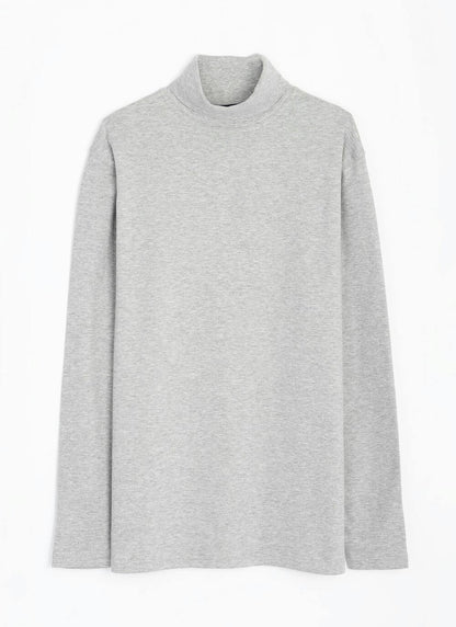  Cotton Rich Roll Neck Long Sleeve Top