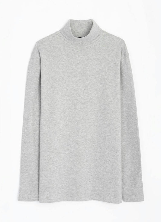  Cotton Rich Roll Neck Long Sleeve Top
