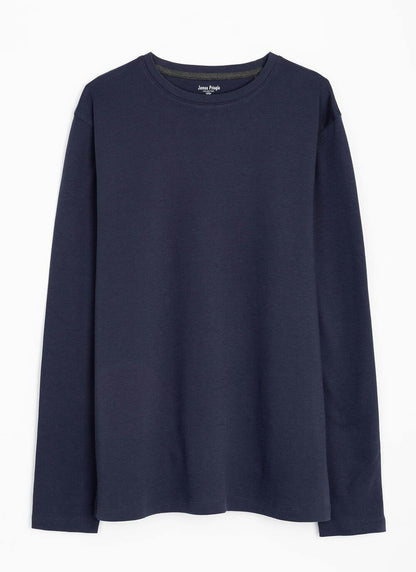  Pure Cotton Crew Neck Long Sleeve Top