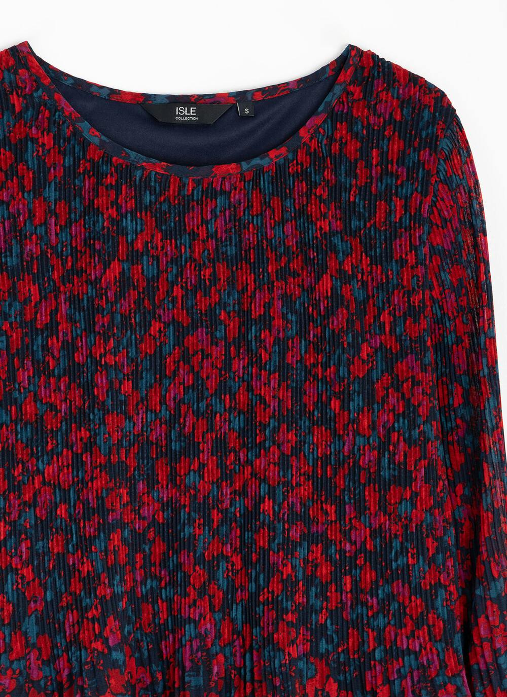  Pleated Ditsy Floral Top