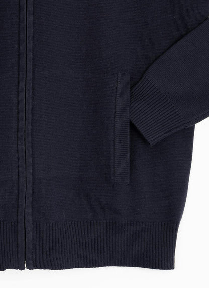  Cotton Rich Bomber Style Zip Cardigan