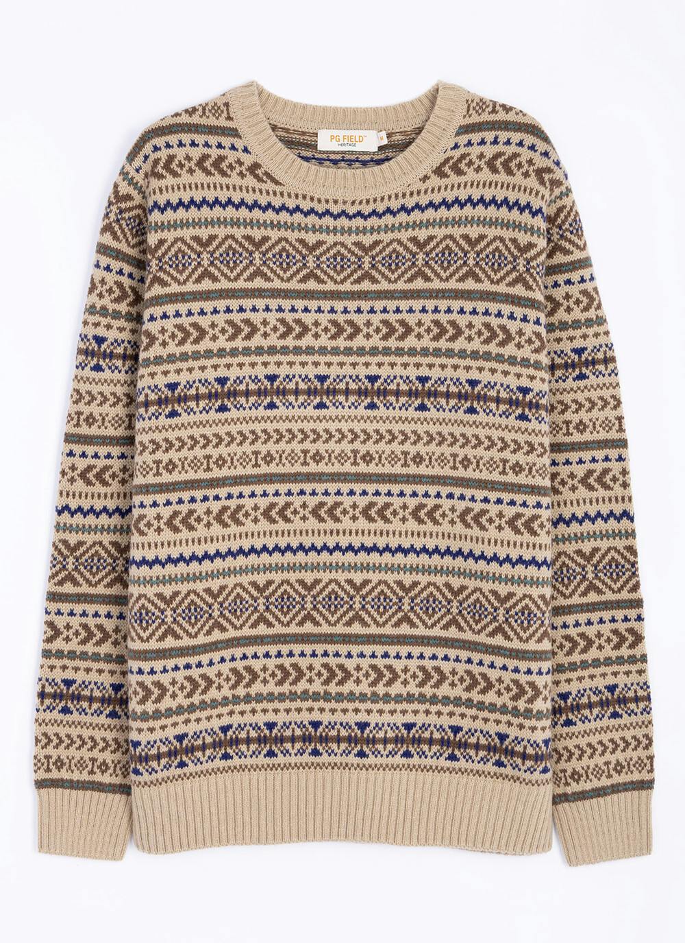  Fairisle Crew Neck Jumper With Wool