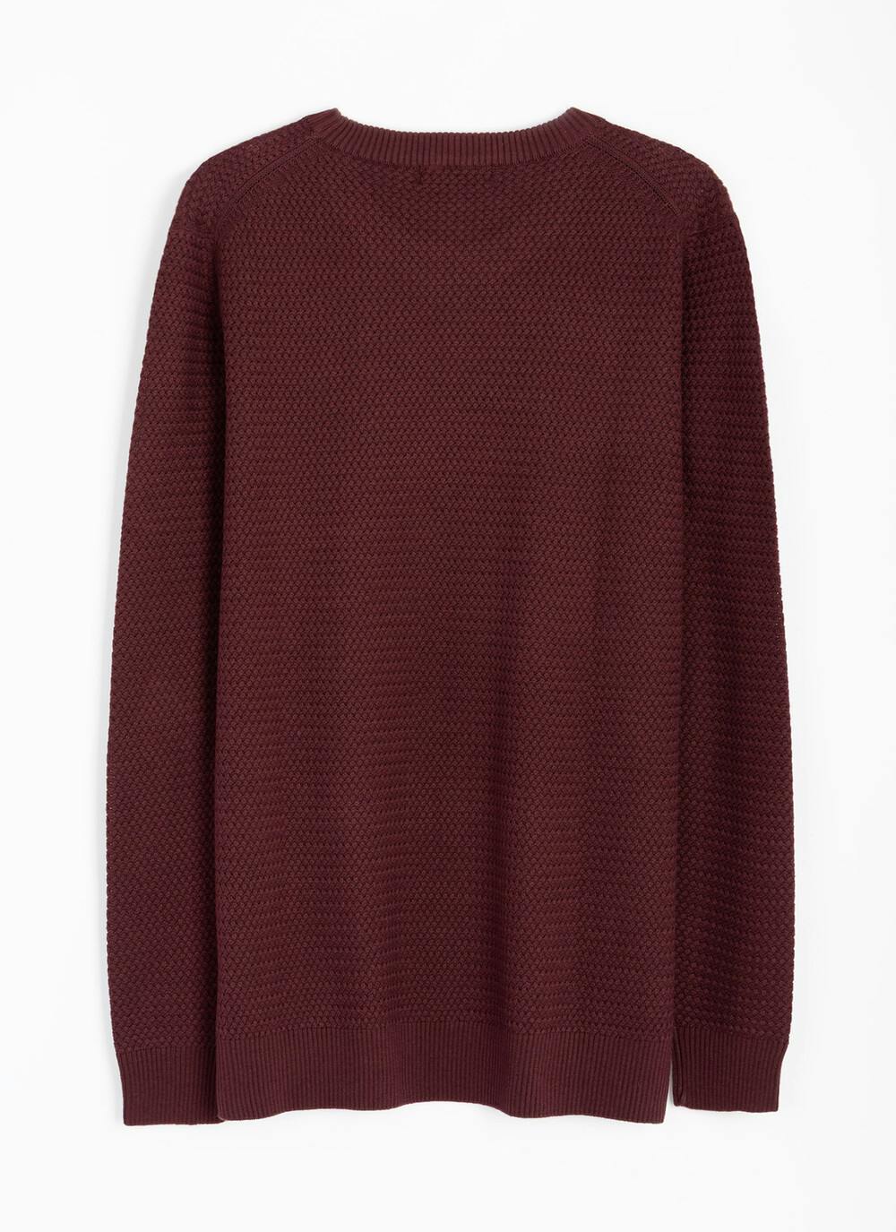  Cotton Rich Crew Neck Textured Jumper