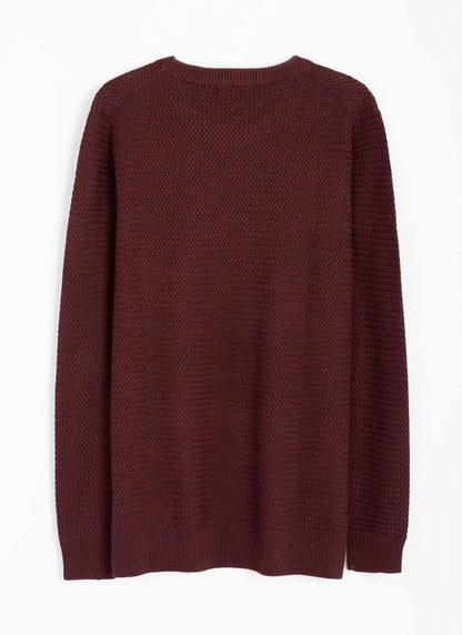  Cotton Rich Crew Neck Textured Jumper