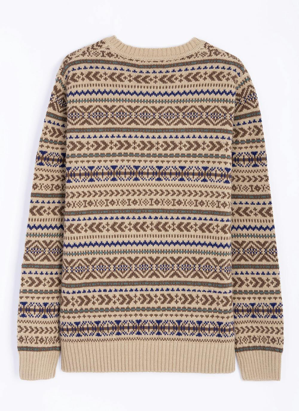  Fairisle Crew Neck Jumper With Wool