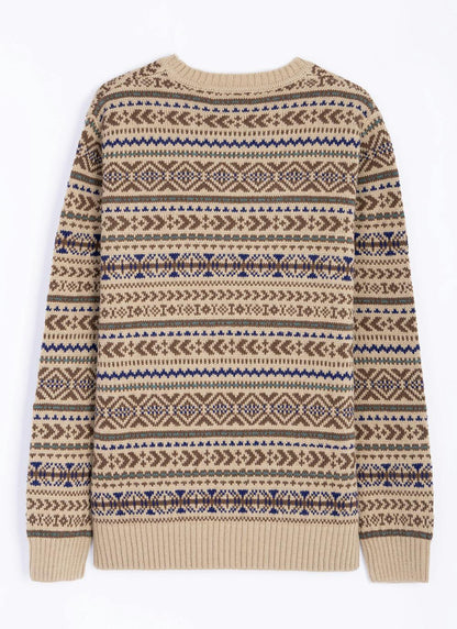  Fairisle Crew Neck Jumper With Wool