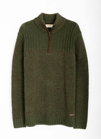  Textured Knit Zip Neck Jumper