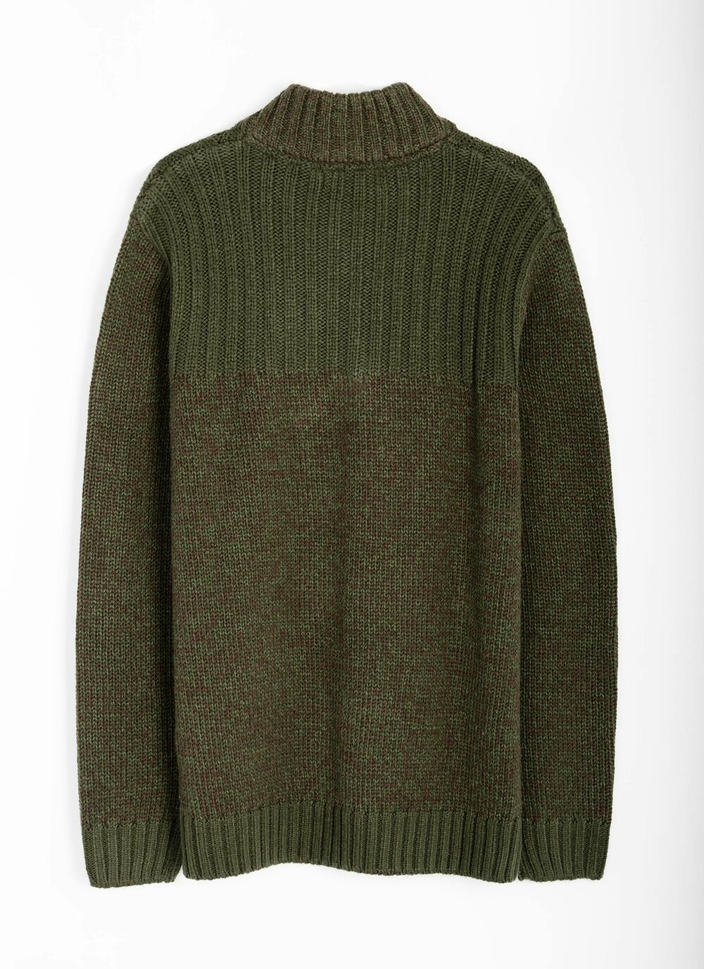  Textured Knit Zip Neck Jumper