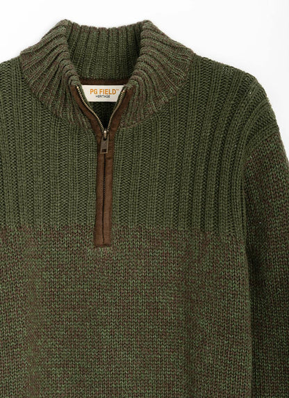  Textured Knit Zip Neck Jumper