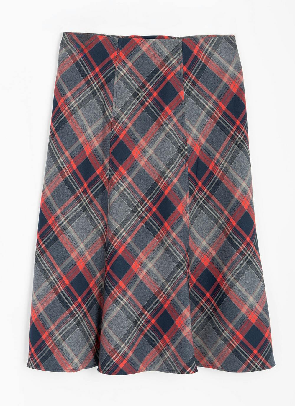 Comfort Fit Check A-Line Skirt