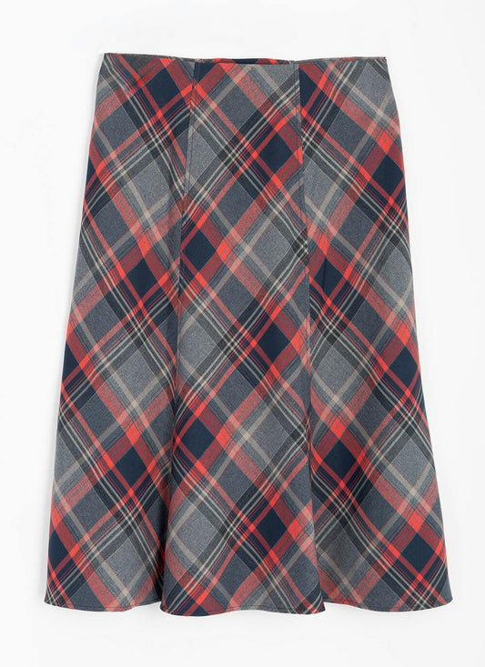  Comfort Fit Check A-Line Skirt