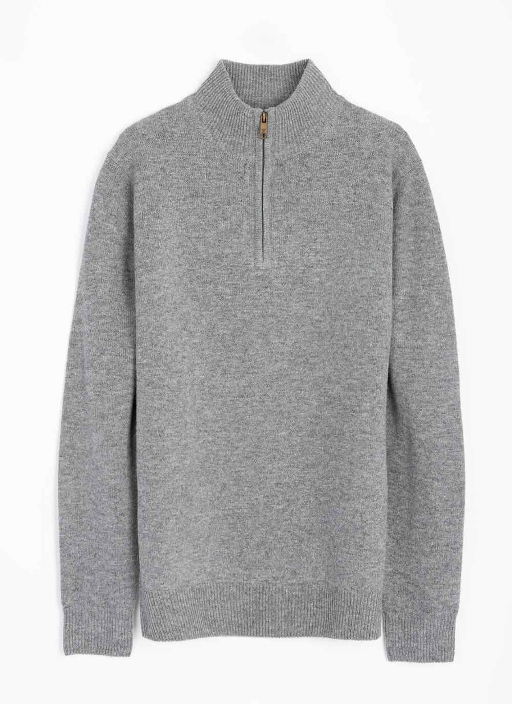  100% Lambswool Zip Neck Jumper