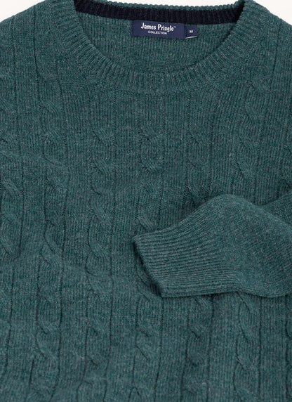  100% Lambswool Crew Neck Cable Jumper