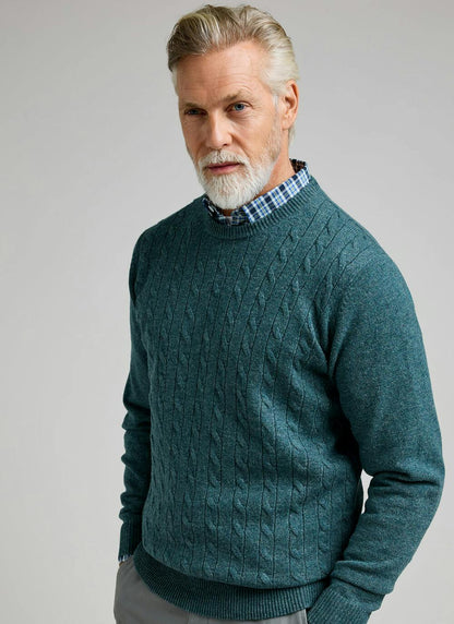  100% Lambswool Crew Neck Cable Jumper