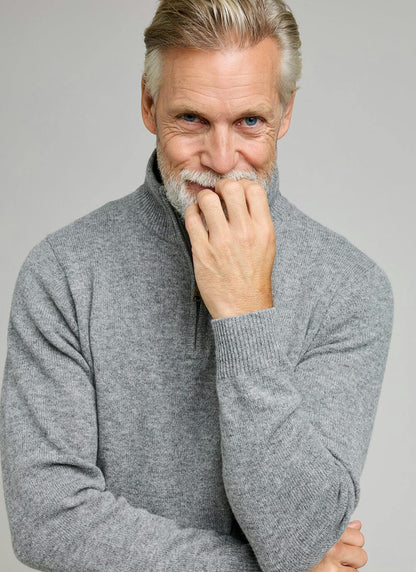  100% Lambswool Zip Neck Jumper