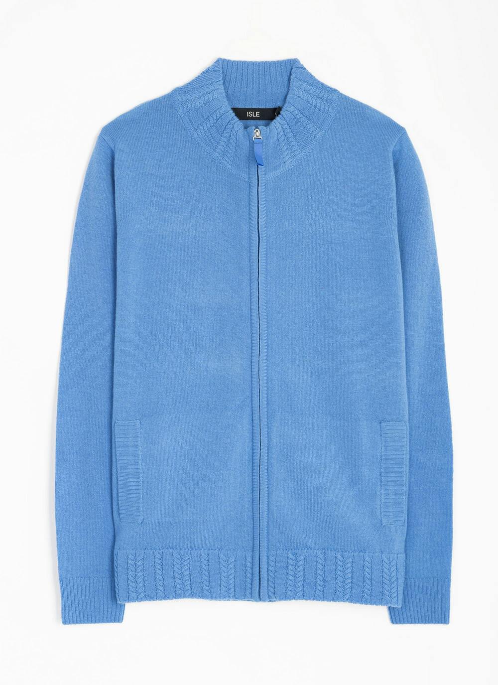  Merino Wool Zip Front Cardigan