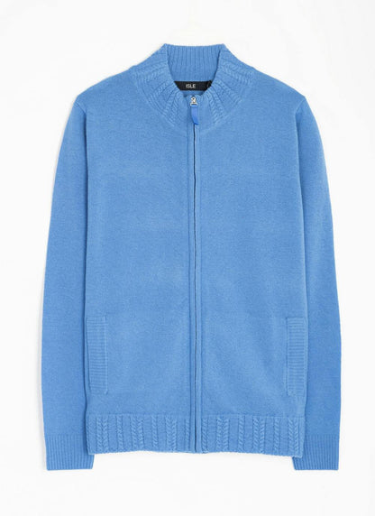  Merino Wool Zip Front Cardigan