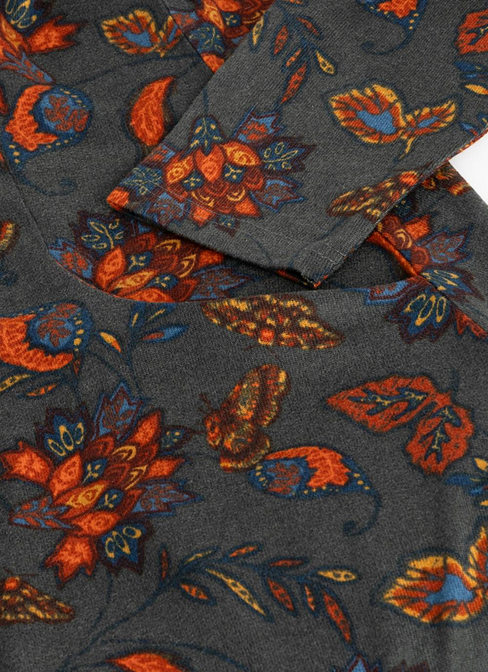  Warm Handle Cowl Neck Printed Dress