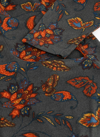  Warm Handle Cowl Neck Printed Dress