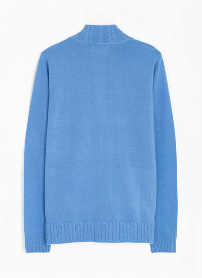  Merino Wool Zip Front Cardigan