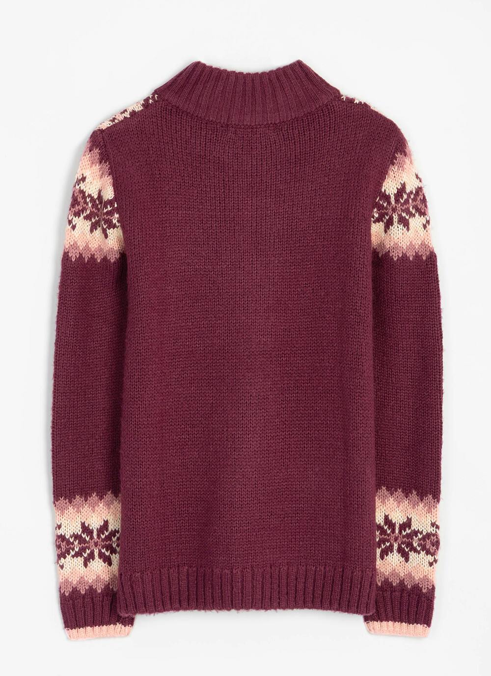  Fairisle Funnel Neck Cardigan
