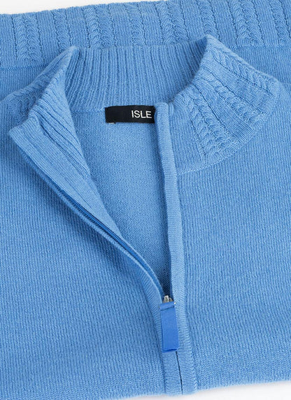  Merino Wool Zip Front Cardigan