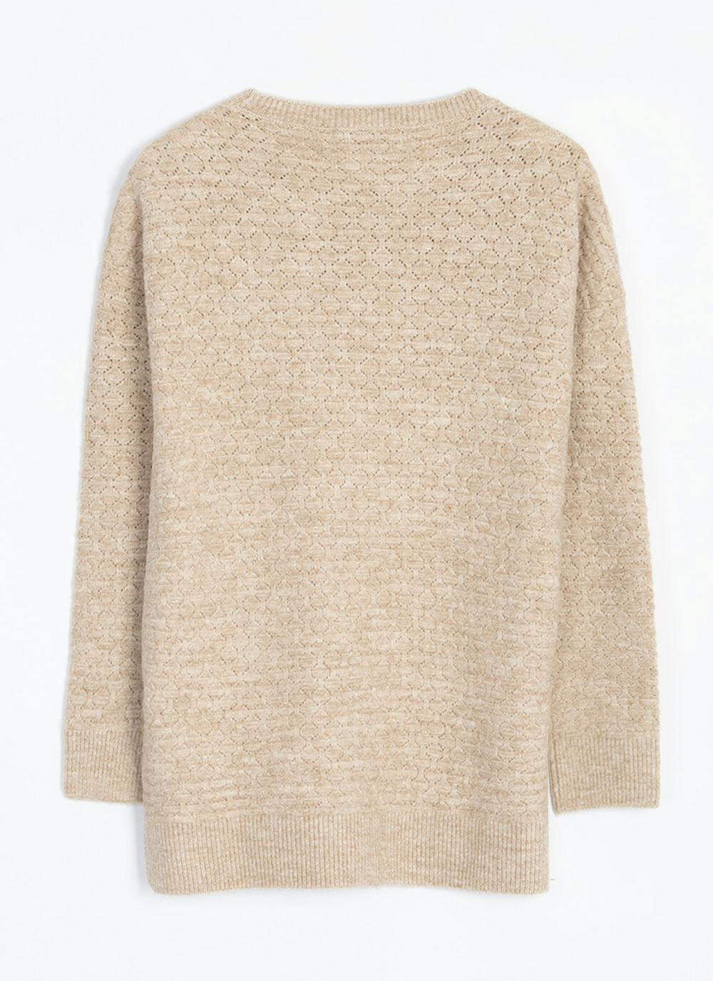  Soft Touch Button Detail Crew Neck Jumper