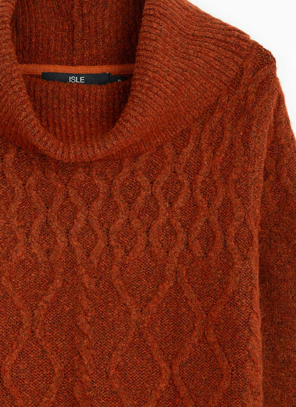  Cable Knit Cowl Neck Jumper