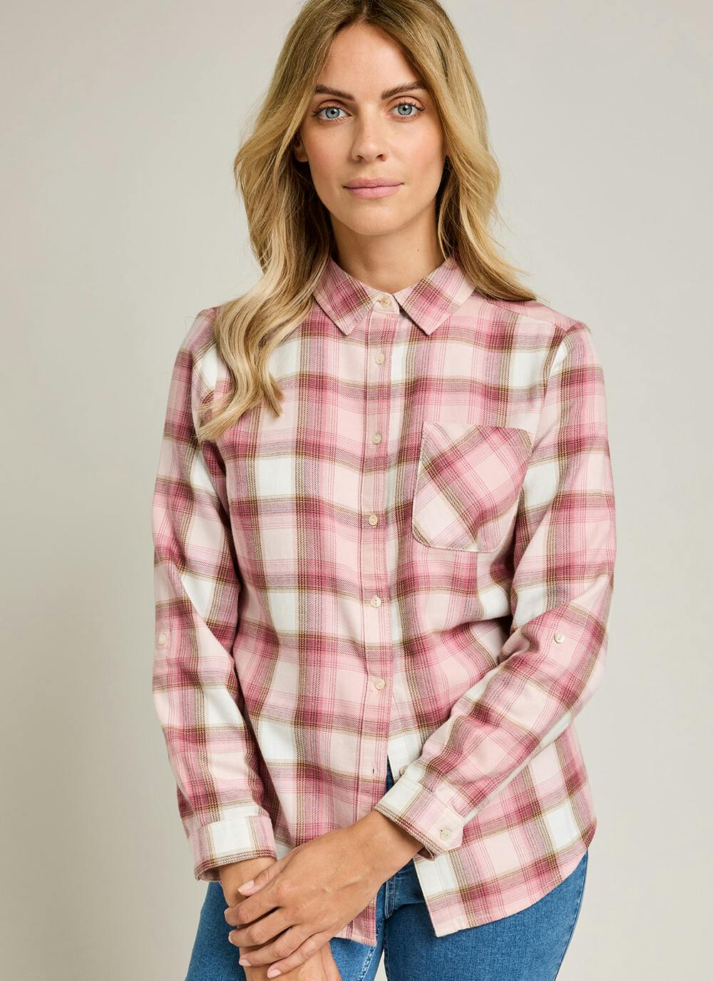  Pure Cotton Brushed Checked Shirt