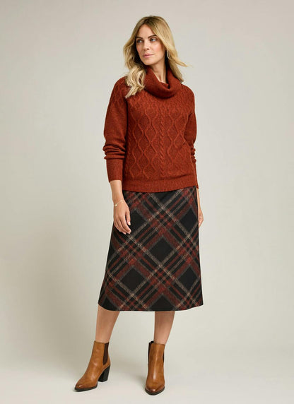  Cable Knit Cowl Neck Jumper
