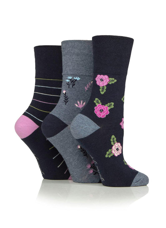  3pk Cotton Rich Floral Socks