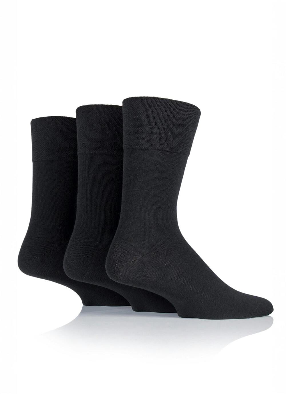  3 Pack Black Diabetic Socks