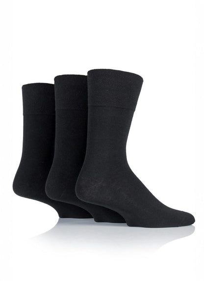  3 Pack Black Diabetic Socks
