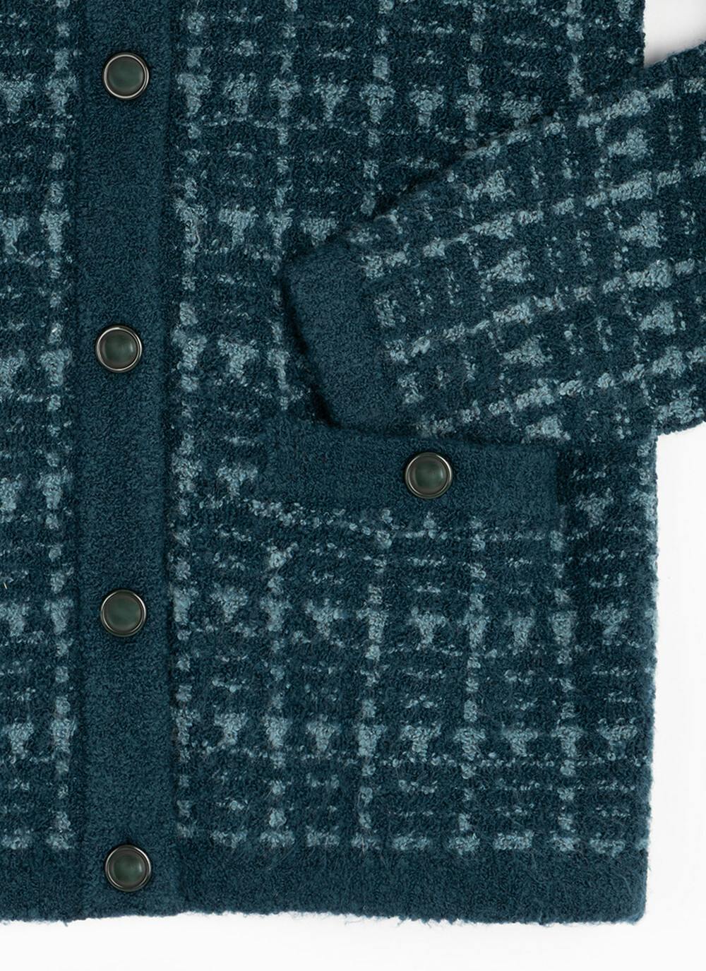  Checkerboard Knit Cardigan