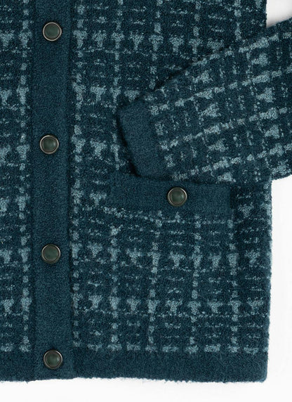  Checkerboard Knit Cardigan