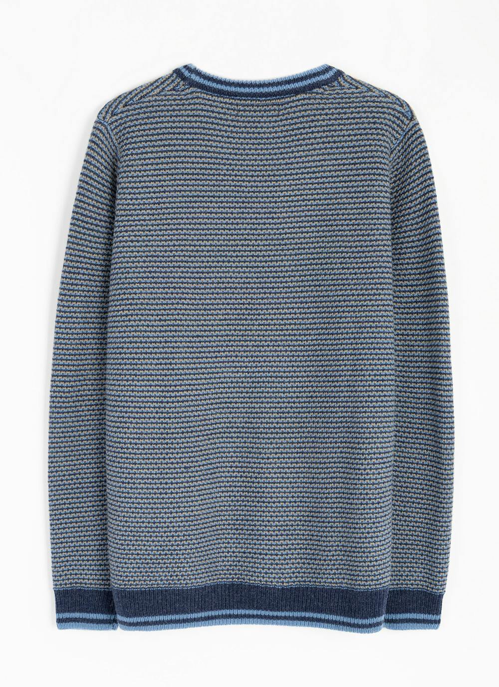  Striped Textured Knit Crew Neck Jumper