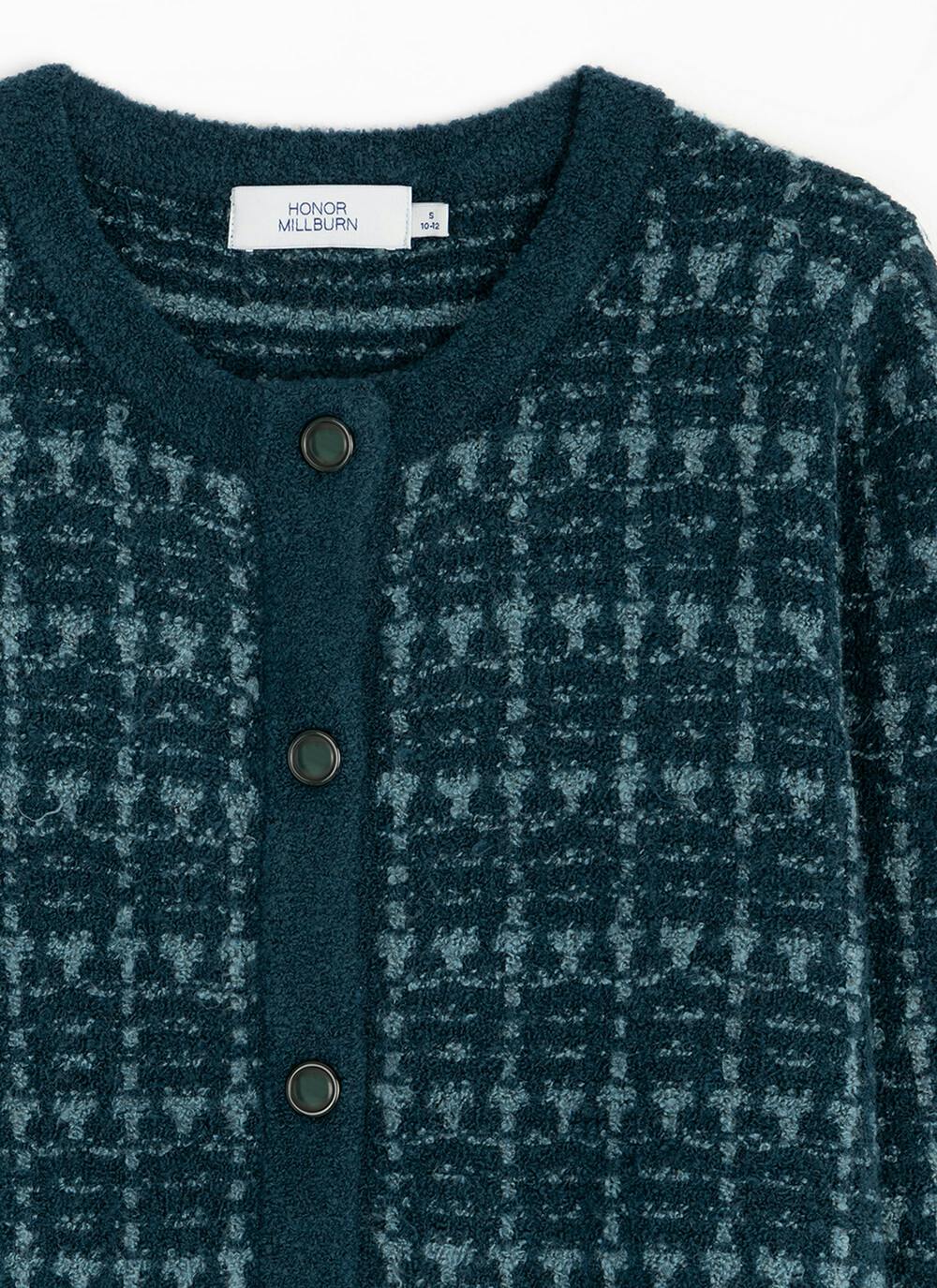  Checkerboard Knit Cardigan